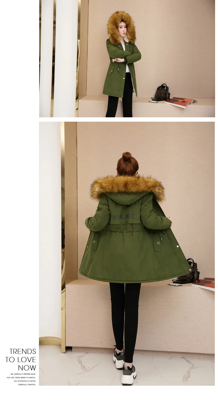 women's cotton coat women's winter jacket in the long section was thin and velvet thickening large size cotton clothing jacket