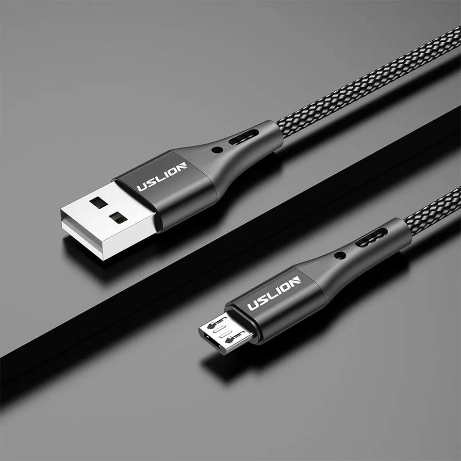 USLION 2m 3M USB кабель с Micro USB кабель 3A кабель передачи данных для быстрой зарядки для Xiaomi Redmi 4X samsung J7 Android мобильный телефон Microusb Зарядное устройство