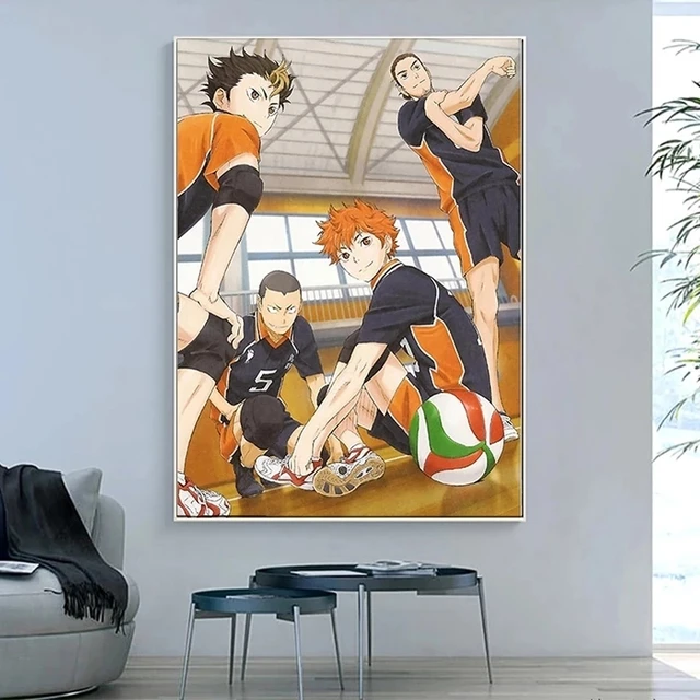 Haikyuu anime cartaz personagem voleibol menino pintura em tela