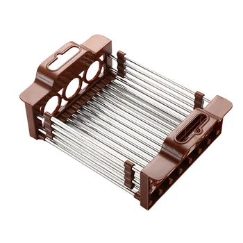 

Kichen Drainage Storage Rack Retractable Stainless Steel Fruit Vegetable Basket Dishwashing Basin Dish Tray Drain Sink Rack