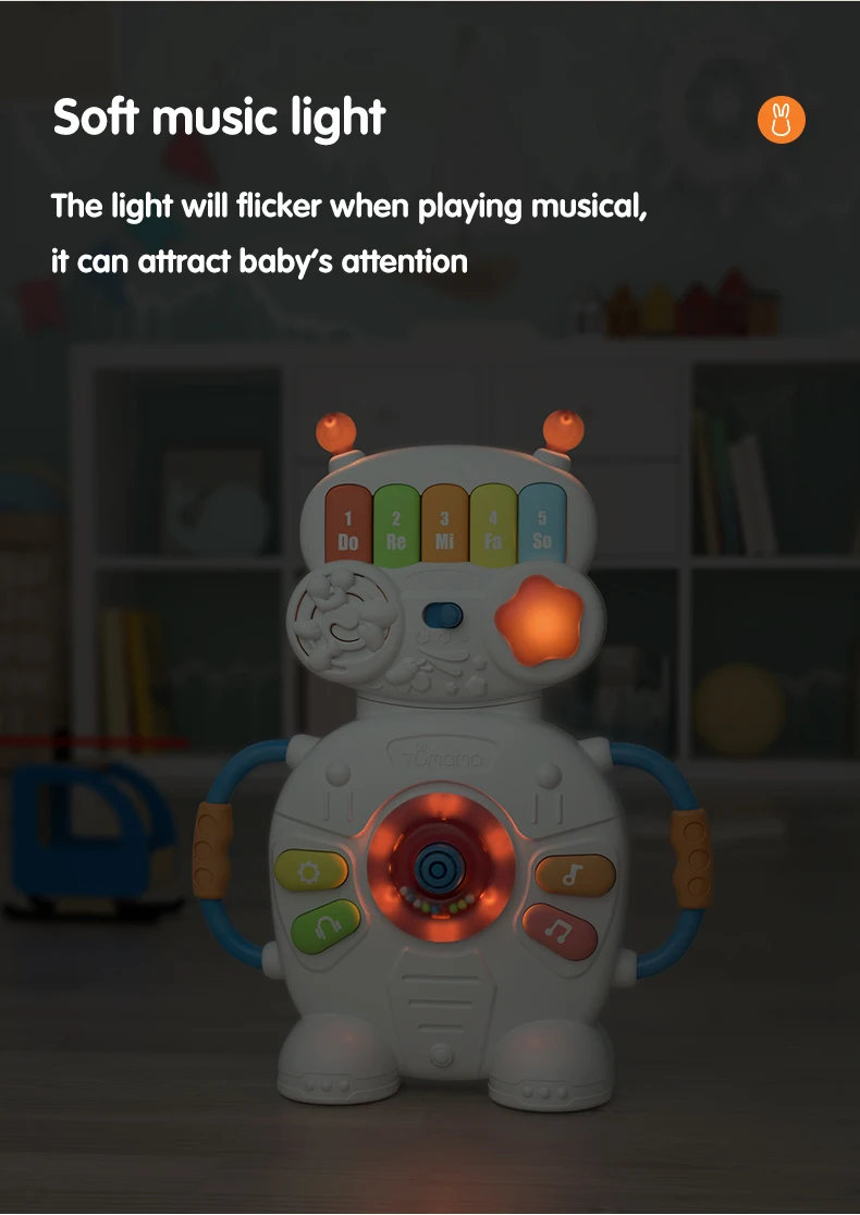Tumama музыкальные игрушки несколько режимов работы робот пианино с музыкальным светильник детские игрушки есть бб звук Развивающие игрушки для детей