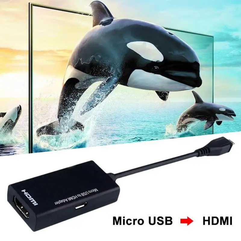 5-контактный разъем micro-USB микро-usb К кабель hdmi, HD видео конвертер адаптер для портативных ПК ТВ-коробка и выход VGA устройств
