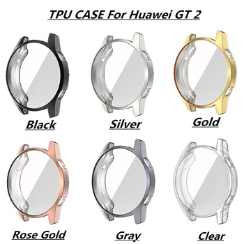 

100PC Shockproof Watch Protective Accessories For Huawei Watch GT 2 46MM Soft TPU Watch Case Cover Bumper With Screen Protection