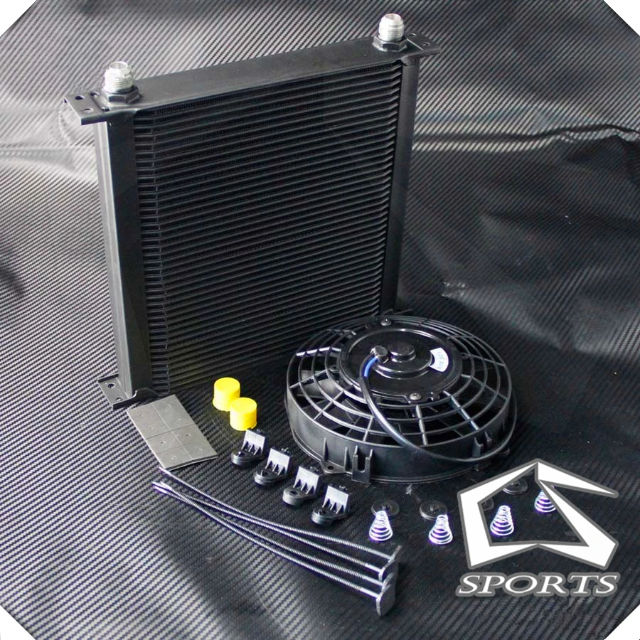 Алюминиевый Масляный радиатор двигателя AN10 40 рядов + Электрический вентилятор 7