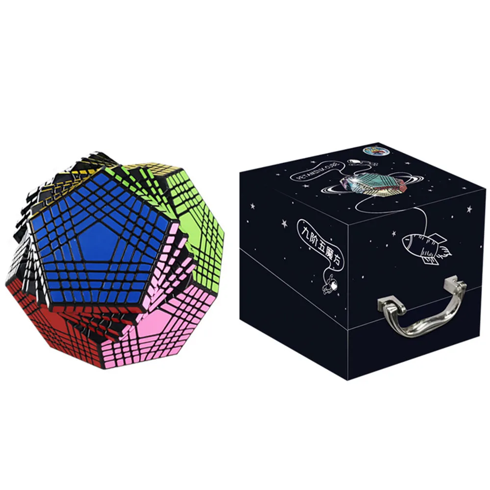 ShengShou 9x9x9 megaminxed Megaminx Профессиональный конкурсный черный магический куб ультра-Гладкий 9x9 кубар-Рубик на скорость детские игрушки подарок