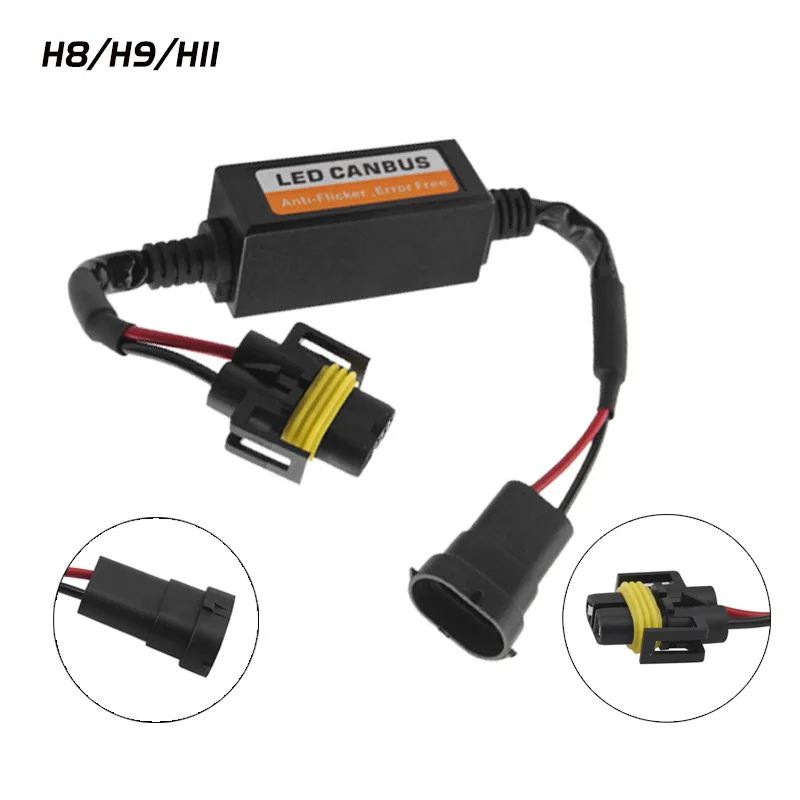 

2pcs Car Canbus Decoders LED Canbus H8 H9 H11 Headlights Anti Flicker Error Free Resistor Truck Lights System Fog Lamps