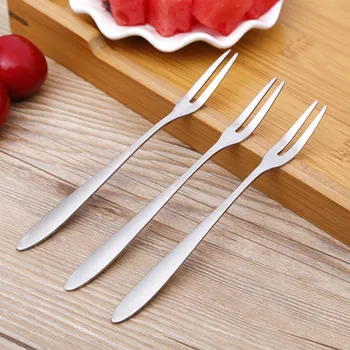 

1pcs Stainless Steel forks Flatware Fruit Fork Appetizer Snack Dessert Fork Kitchen For Party Fruit Pick Gadget tableware tools