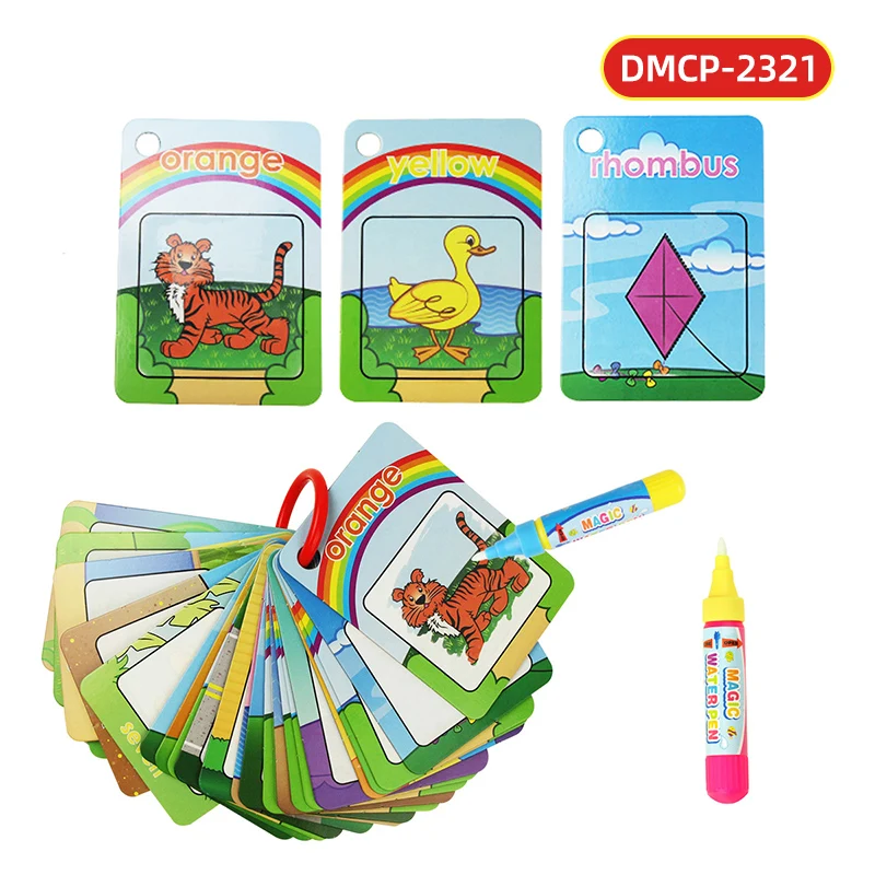 6 Type Kids Magic Water Drawing Cards Boards with Doodle Pen Letter Number Cognition Drawing Set Educational Toys for Children