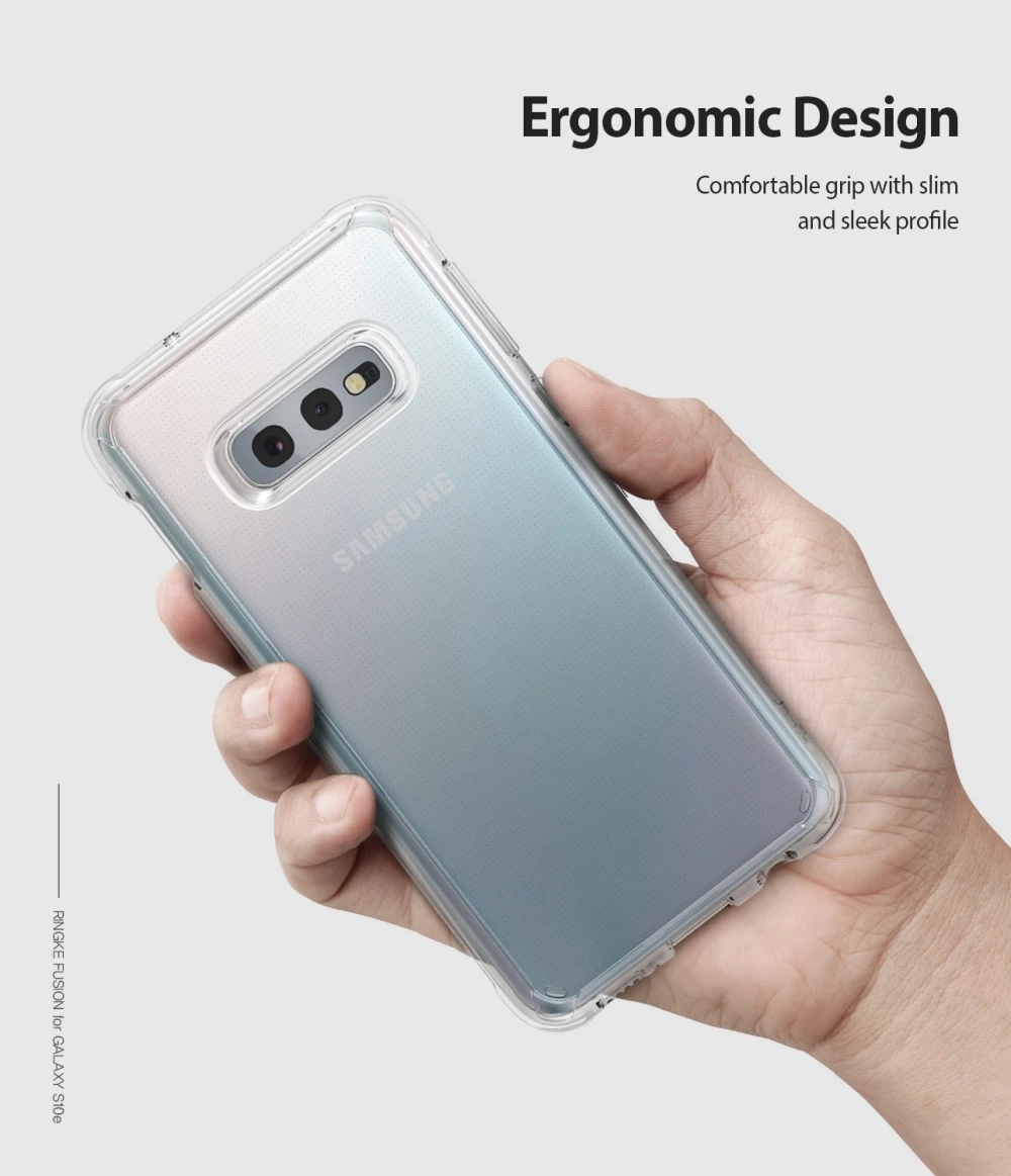 Силиконовый чехол Ringke Fusion для Galaxy S10e, гибкий ТПУ и прозрачный жесткий Гибридный чехол