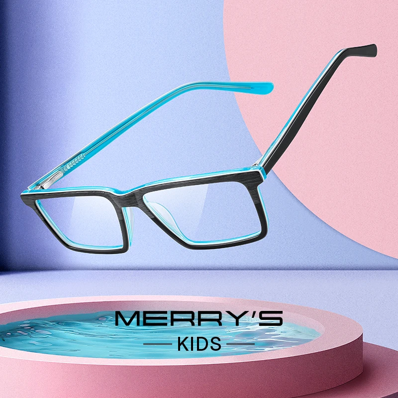 Kids Blue Ray Light Blocking Computer Glasses Boys Square Glasses Acetate Frames MERRYS DESIGN S7812FLG