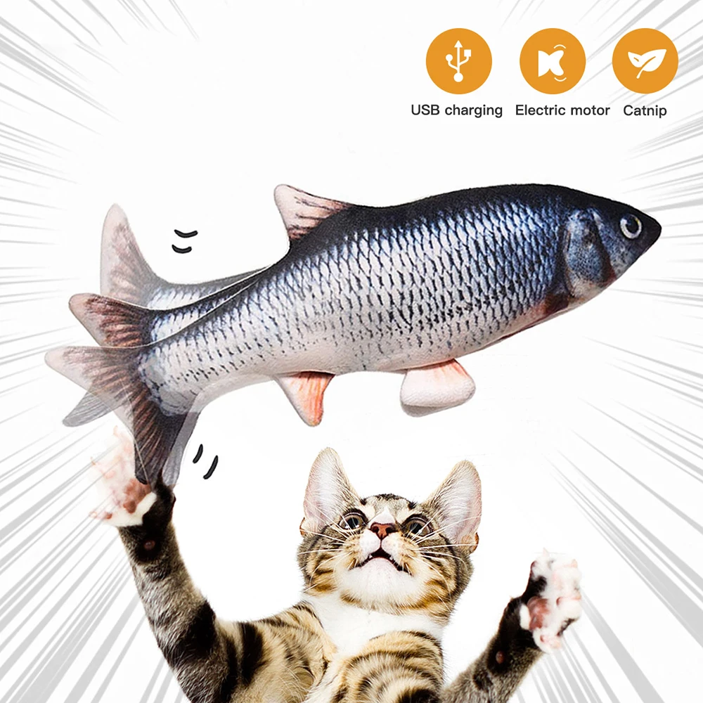 

Pet Cat Electronic Toy Automatic Funny Cat Exercise USB Charging Simulation Fish Toys for Dog Chewing Playing Biting Supplies