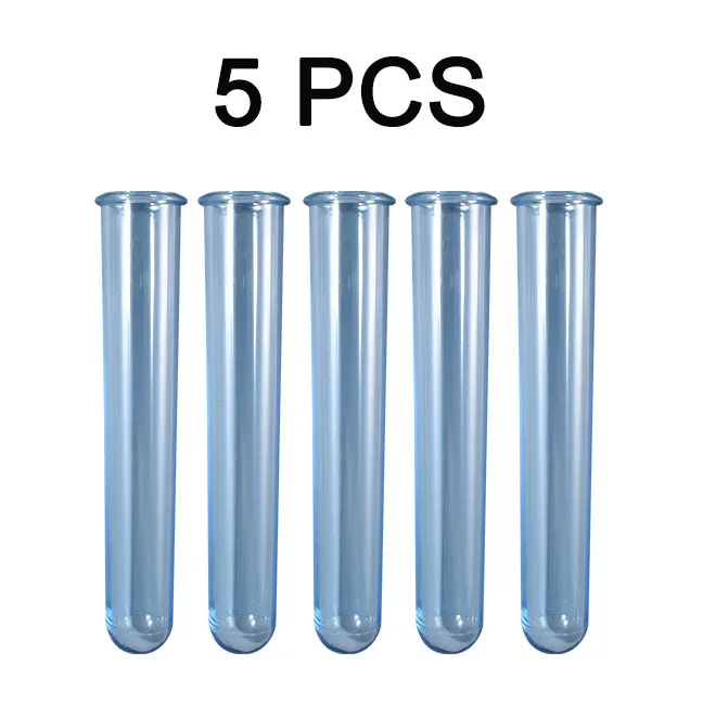 5-Piece Acrylic Glass Floral Test Tube Vase Set for Home Decor and Hydroponic Displays