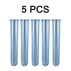 5-Piece Acrylic Glass Floral Test Tube Vase Set for Home Decor and Hydroponic Displays (Blue 5pcs)
