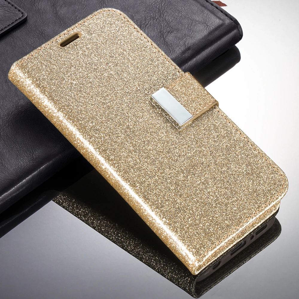 LLZ. COQUE Роскошный кошелек чехол для телефона для samsung S8 Plus S10 S10E S7 Edge Bling Флип кожаный чехол для Galaxy S9 Plus вечерние кошелек - Цвет: Gold