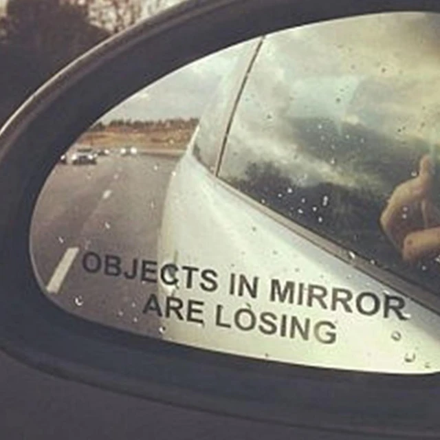 2 Pcs OBJECTS IN MIRROR ARE LOSING Car Stickers Rear View Mirror Vinyl Decal  - AliExpress