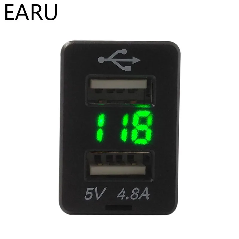 Японский usb-измеритель напряжения вольтметр для автомобиля, свободное пространство, оригинальное отверстие Usb 4.8A, двойной интерфейс, автомобильное зарядное устройство, специальный автомобиль