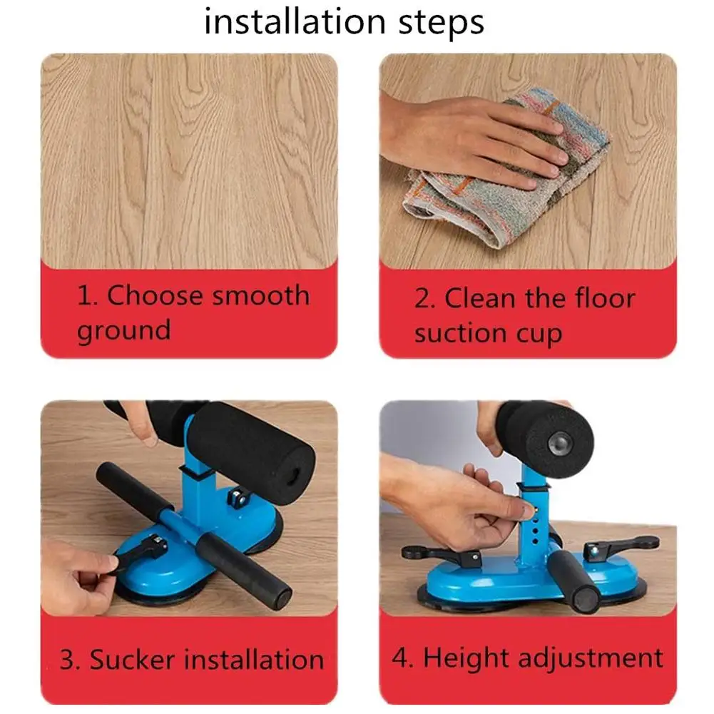 New Adjustable Sit-Up Bar Double Suction Cups Fitness Equipment For Home Abdominal Muscle Exercise