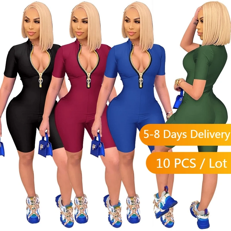 

Bulk Items Wholesale Lots Black Jumpsuits for Women Clothing Summer Biker Shorts Rompers Playsuits Sportswear Bodycon Jumpsuit