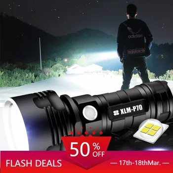 

Super Powerful LED Flashlight L2 XHP50 Tactical Torch USB Rechargeable Linterna Waterproof Lamp Ultra Bright Lantern Camping