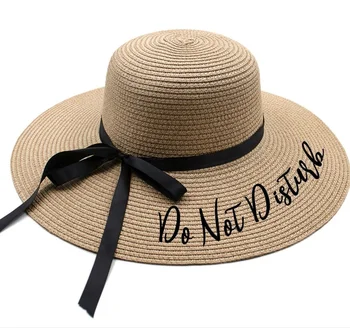 

Personalized Text LOGO bridal gifts Floppy Women Sun Hat brithday gifts Large Brim Straw Hats Outdoor Beach Summer Cap honeymoon