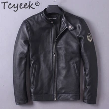 Tcyeek куртка мужская из натуральной кожи корейская уличная натуральная корова кожаное тонкое пальто подходит для мотоцикла 1218 De Couro