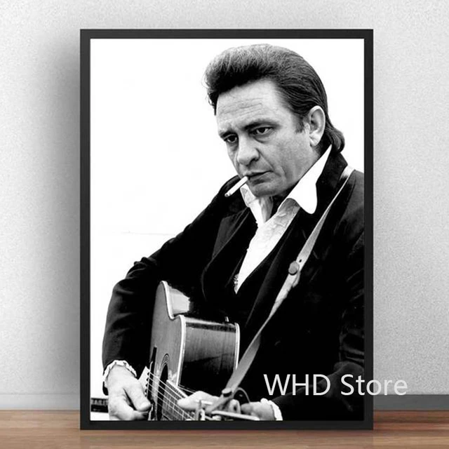 Johnny Cash Black And White Poster