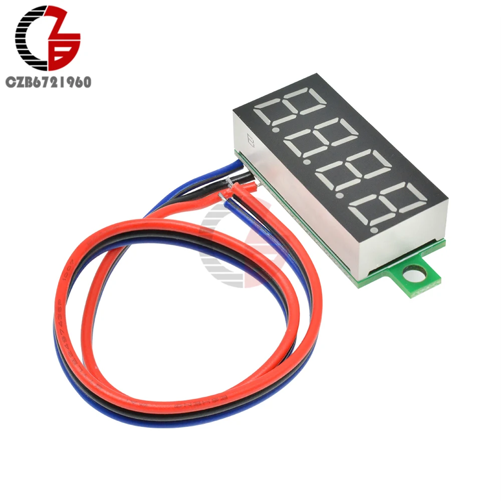 DC 0-100V 0,3" цифровая панель вольтметра 4 цифры по ценам от производителя Высокая точность автомобильный вольтметр 12V 48V 60V Батарея Ёмкость тестер детектор