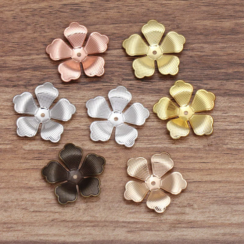 

100pcs 30mm Metal Brass Filigree Flowers Bead Caps Charms Base Settings DIY Handmade Jewelry Findings