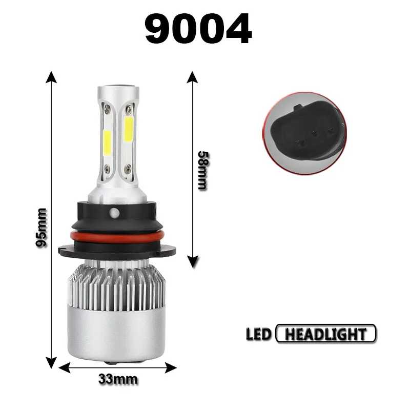 TF30 2X S2 светодиодный фары ламп Conversion Kit огни H1 H3 H4 H7 H8 H11 HB3 HB4 Авто COB автомобильных фар 72 Вт 8000LM 6500K