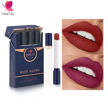 

Cellacity Women Cosmetic New Arrival Matte Lipstick Set 4 Colors Smoothface Velvet Durable Pipe Design Korean Makeup Wholesale