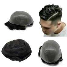 Парики Toupee для мужчин искусственная кожа 100% натуральные