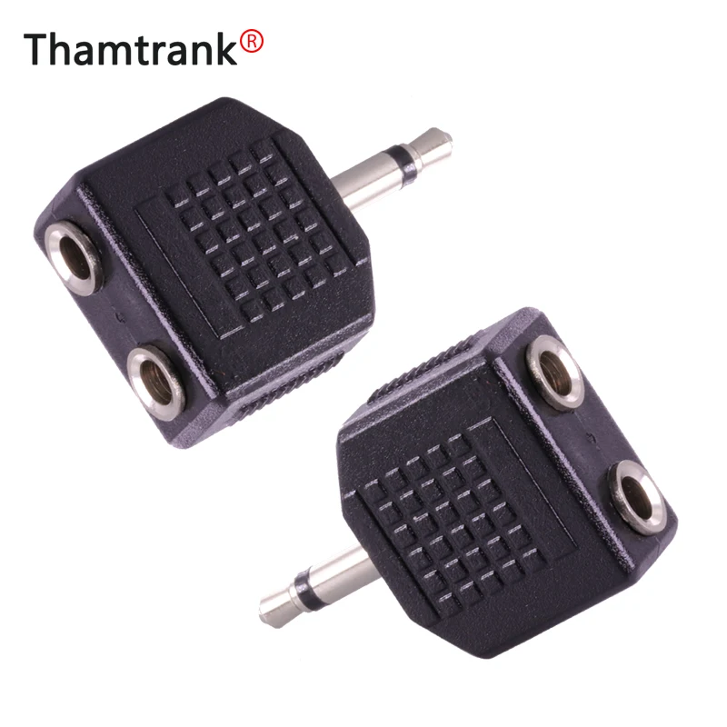 1Pc Couple Jack 3.5 Portable Earphone Connector 3.5mm MONO Plug to Double 3.5 MM Jack Adapter afbeelding