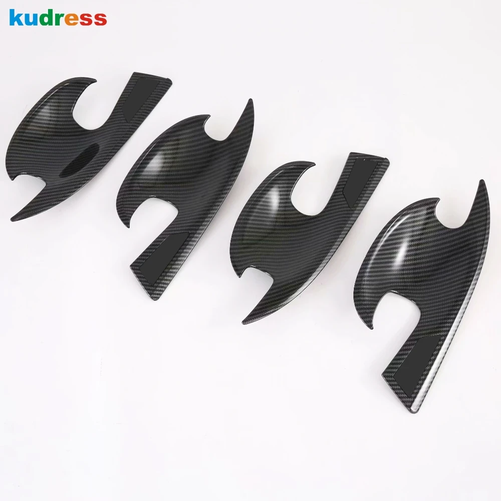 Carbon Fiber Для Мазда 3 Мазда 3 M3 Axela дверная ручка Накладка Автомобильная дверная чаша Потяните хромированные авто-Стайлинг внешние аксессуары - Цвет: Carbon Fiber