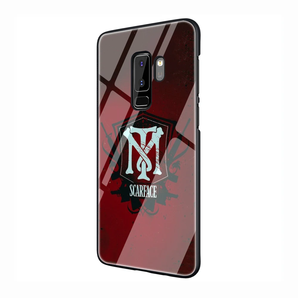 EWAU scarface Glass Phone Case for Samsung Galaxy S7 8 9 10Plus Note8 9 A10 20 30 40 50 60 70 - Цвет: G11