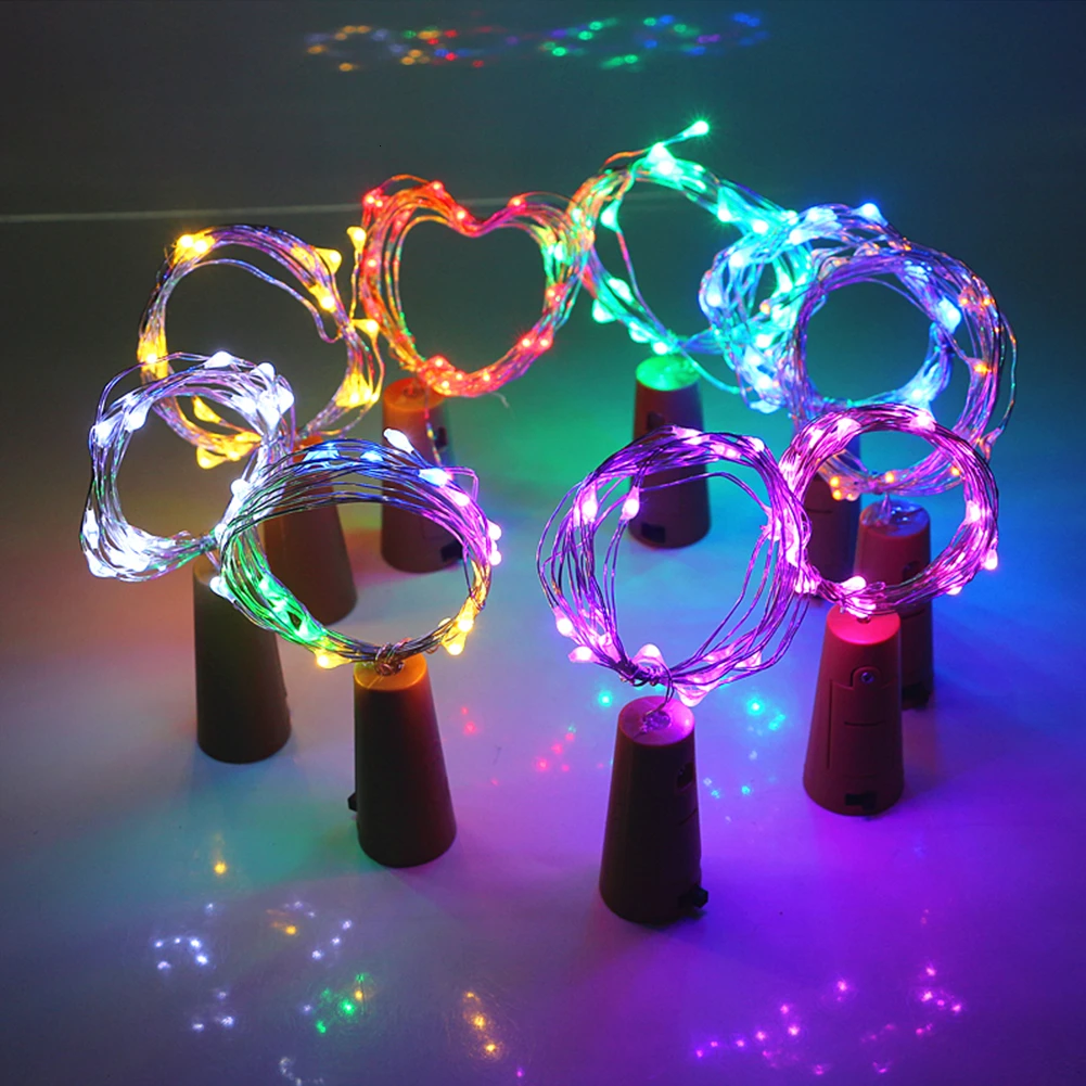 

Beer Bottle Light with Cork Shaped 1/2/3/4M LED Copper Silver String Lamp for Christmas Wedding Party Fairy Light Decoration