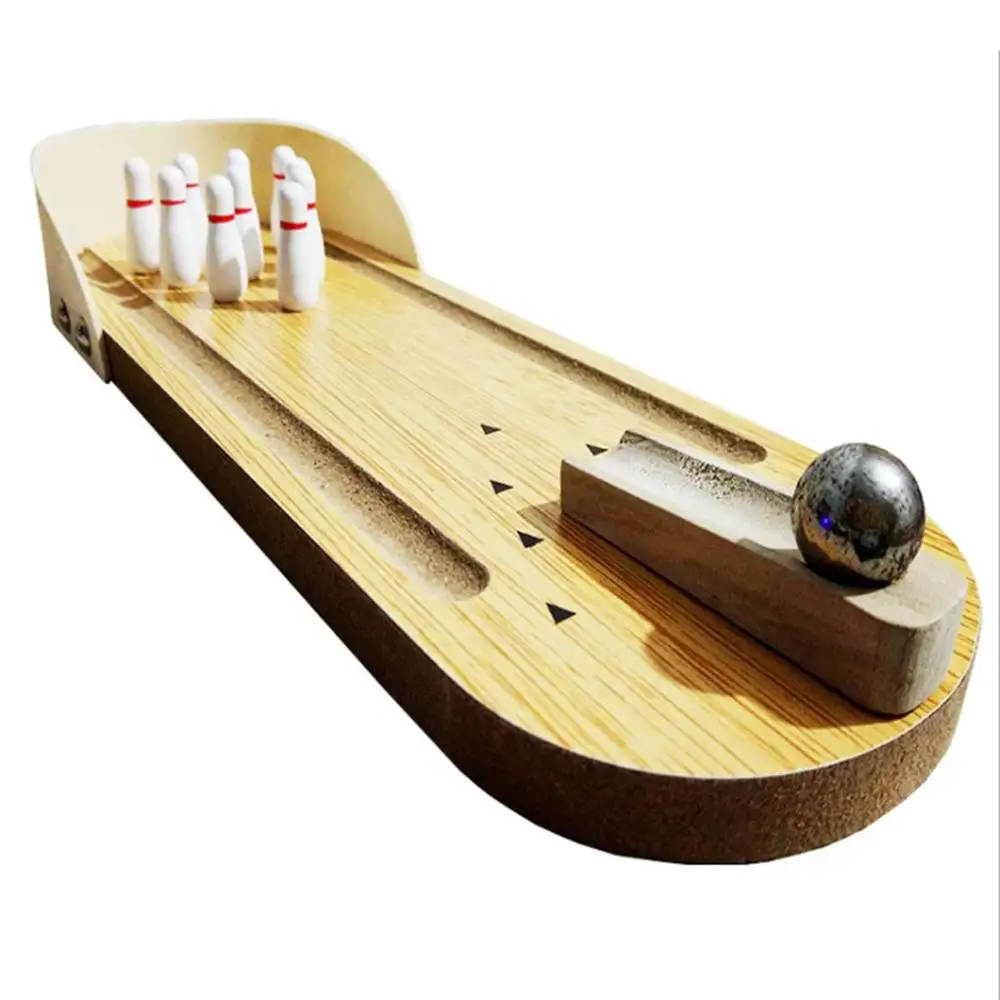 

Wooden Mini Bowling and Frog Bowling Children'S Educational Toys Mini Bowling Baby Parent-Child Interactive Table Tennis Game