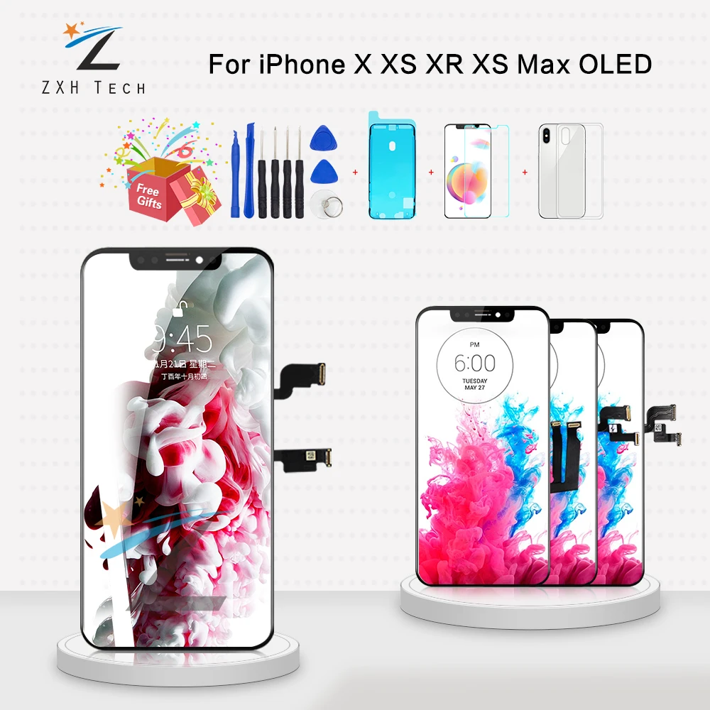 ЖК экран для iphone X OLED XS Max XR TFT с 3D сенсорным дигитайзером в сборе без битых пикселей