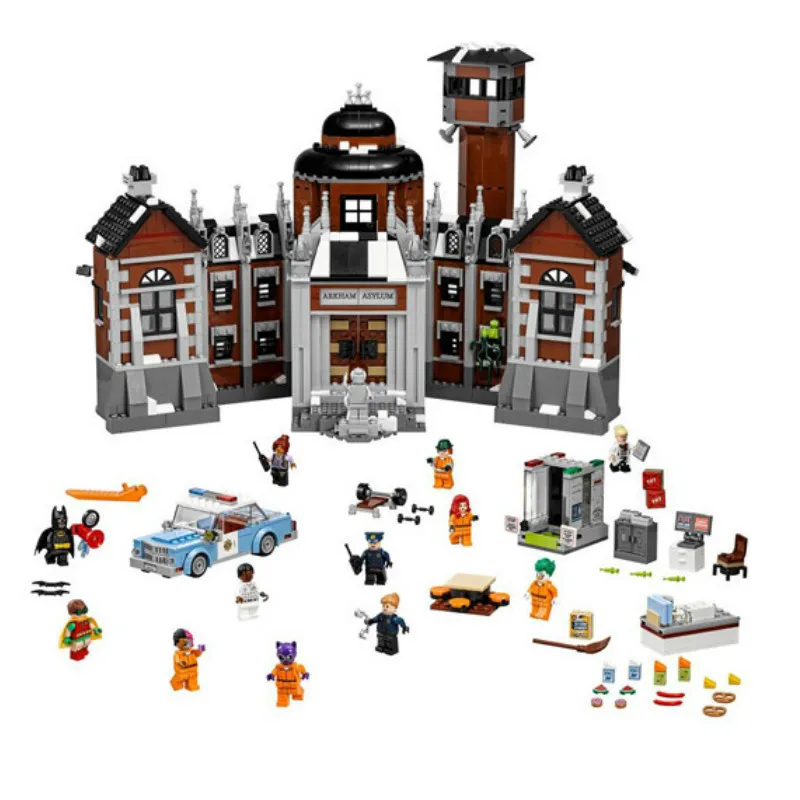 07055 строительные блоки из фильма Бэтмен The Arkham asyll Madhouse, 1703 шт., совместимые с 70912 кирпичами, рождественские подарки постоянного тока