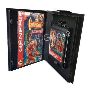 

Latest 16 Bit MD Game Card For Sega Mega Drive Castlevani Bloodline The New Generation Cover With Retail Box and Manual