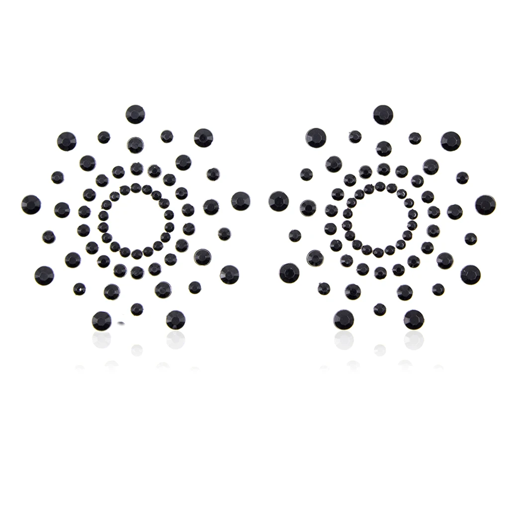 2 Pairs Fun Sexy Crystal Rhinestone Nipple Pasties Breast Sticker Diamante Nipple Pasties Breast Pasty Breast Sticker 