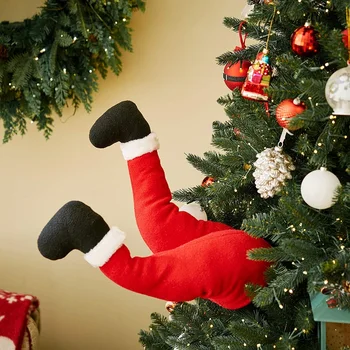 

High Quality Durable Chrismas Decorations Santa Claus Legs Stuffed Santa Legs Ornament For Christmas Tree Front Door Decorations
