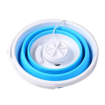 

Portable Ultrasonic Mini Washing Machine Foldable Bucket Type USB Charging Laundry Clothes Washer Cleaner for Home Travel