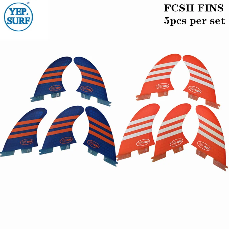 Плавники для серфинга Tri Quad FCS2 K2.1 плавник синий/зеленый/красный/оранжевый/серый