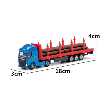 Modello di camion da trasporto in legno in lega squisita 1:87, giocattolo per camion da trasporto di ingegneria, regali per esposizione e raccolta, spedizione gratuita