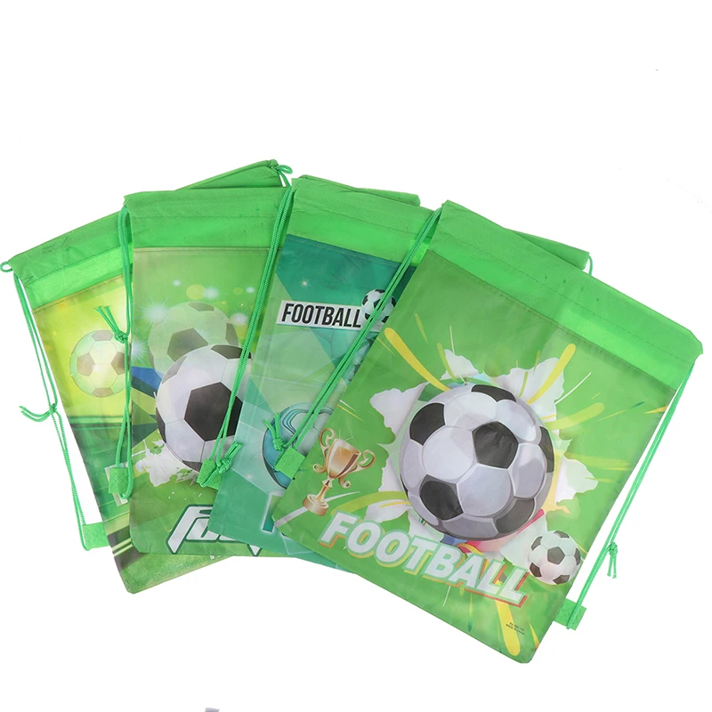 5styles Cartoon Drawstring Backpack Non-woven Fabrics Football Drawstring Gift Bags Kids Boys Backpack Shoes Clothes Storage Bag