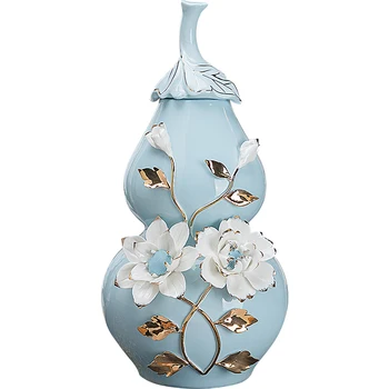 

CHINESE STYLE GOURD STORAGE JAR STATUE CERAMICS FLOWER VASE ART SCULPTURE CERAMICS CRAFTS HOME OFFICE DECORATION ORNAMENTS R2710
