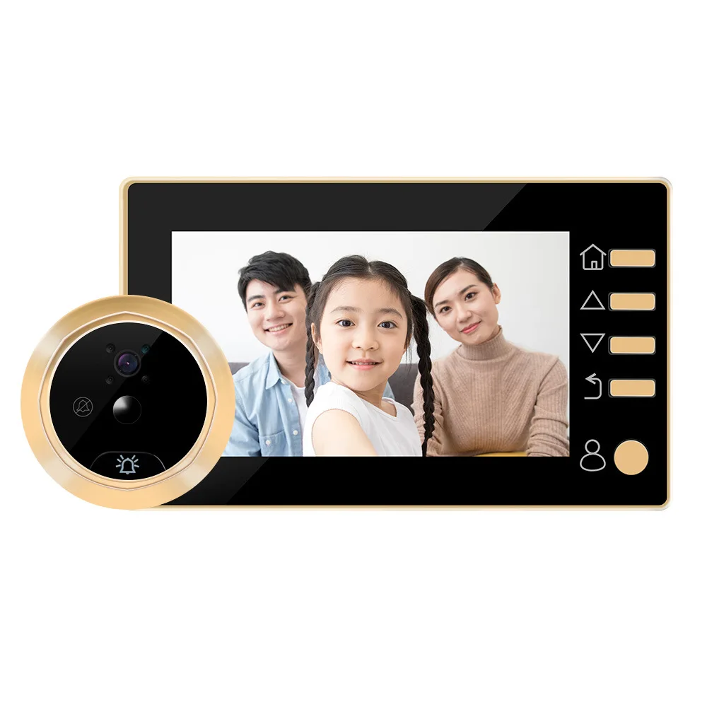 wireless door intercom 4.3 inch Digital Peephole Camera Doorbell Photo Video Door Viewer PIR Motion Detection Wide Angle Home Security Smart View Bell two way audio intercom Door Intercom Systems