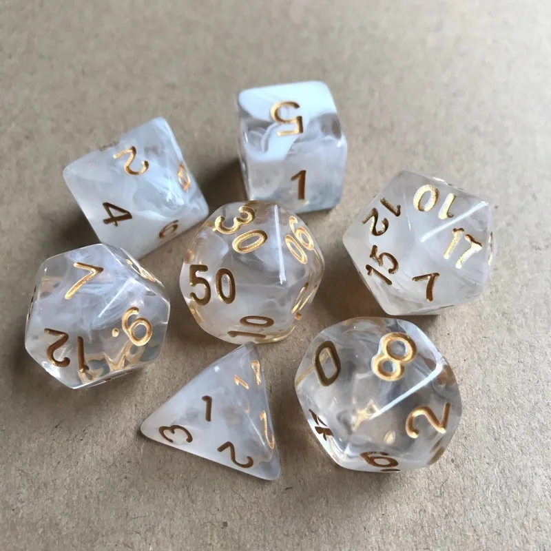 7 шт. многогранные игральные кости двухцветные DND РПГ MTG D20 D12 D10 D8 D6 D4 настольная