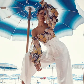 

Beach Outings For Women 2020 Women's Tunic Swimwear Womens Pareo Winter New Printed Shirts That Chiffon Jacquard Long Sleeve