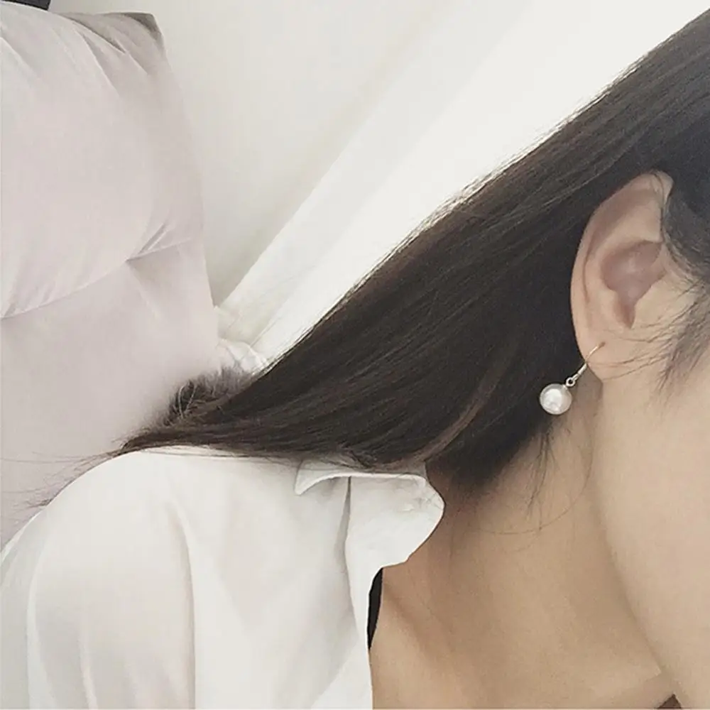8 мм белые жемчужные короткие висячие серьги Элегантные Простые Модные женские